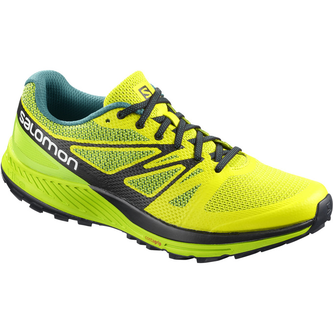 Salomon SENSE ESE - Mens Trail Running Shoes - Yellow/Green - NZ (48961-RFMG)